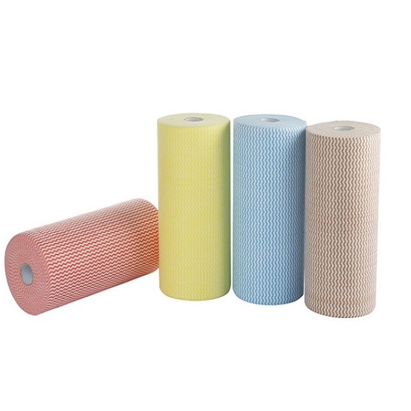 Bambu Elyaf/Viskoz Polyester Yağ Dayanıklı Dokuma Temizlik Rulosu